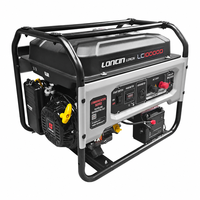 Generador de gasolina LONCIN de 9kw trifásico con inversor, tipo marco, arranque eléctrico, con ruedas, tanque de combustible de 40L, modelo duradero, 12h, certificado CE