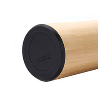 Grosir Eco Bamboo cangkir termos vakum dinding ganda, cangkir Lurus Stainless Steel 304, termos vakum dinding ganda