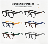 Lunettes optiques rétro avec décoration à rivets, lunettes carrées en fibre d'acétate sur mesure, adaptées aux hommes et aux femmes