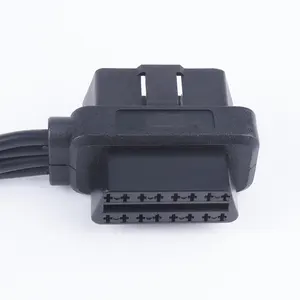 4IN1 16pin OBD II OBD2 T Type Male Female Interface To RS232 Serial VGA D-Sub 9 DB9 4 Female Port 6Way Cable For Car Diagnostics