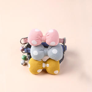 Bestseller Handgefertigtes Umweltfreundliches Katzen- und Hundehalsband mit Knopfverschluss Luxuriöses Einfarbiges Muster Verziert mit Hochwertigen Bändern - Product Image 2