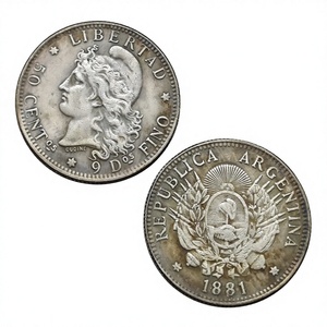 ARGENTINA 1881,1882,1883 50 CENTAVOS Monete Commemorative in Stile Antico, Regali, Decorazione per la Casa - Product Image 4