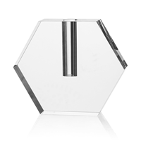 Vase en acrylique transparent hexagonal élégant, décoration de table de mariage faite à la main, forme géométrique créative moderne