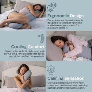 OEKO 100 Oreiller de corps rafraîchissant matelassé Oreiller fonctionnel lesté de 8lb pour un sommeil apaisant - Product Image 6