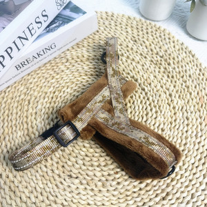 애완동물 하네스 탈착식 천연 가죽 솔리드 퍼 리쉬 세트 배변 봉투 디자이너 안전 버클 맞춤형 럭셔리 노 풀 도그 - Product Image 2