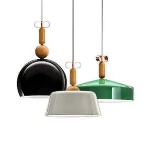 Arabische Stijl Moderne Scandinavische Hout Aluminium E27 Houder Energiebesparende Lichtbron Kroonluchter Hanglamp Voor Cafe Slaapkamer