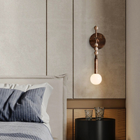 Desain Modern Nordic lampu dinding latar belakang ruang tamu Hotel klub koridor Model ruang kepala lampu dinding kreatif kaca