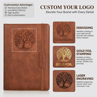 Cuaderno de PU Personalizado ODM, 256 Páginas Gruesas, Tapa Dura A5, Cuero Vintage para Escribir, Cuadernos de Viaje, Regalo con Logotipo Diario
