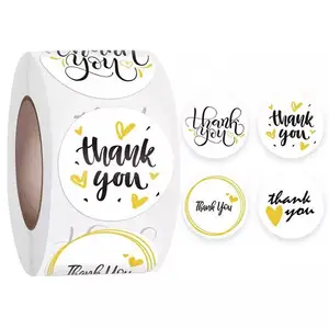 Digital Printing Waterproof Circular Custom Colour And Logo Adhesive Round Thermal Label Roll For Thanking Or Shipping Product