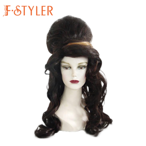 Parrucca Stile Amy Winehouse per Donne FSTYLER, Capelli per Halloween e Carnevale, Vendita all'Ingrosso, Parrucche Sintetiche per Cosplay e Feste - Product Image 3