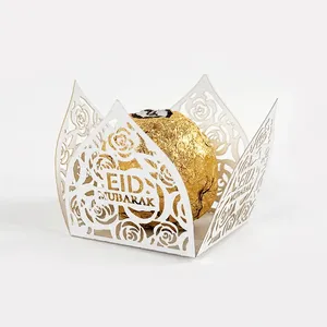 KM Eid Mubarak Decoration Chocolate Wrappers Paper Candy Food Tray Box Ramadan Kareem Islamic Muslim Party Supplies