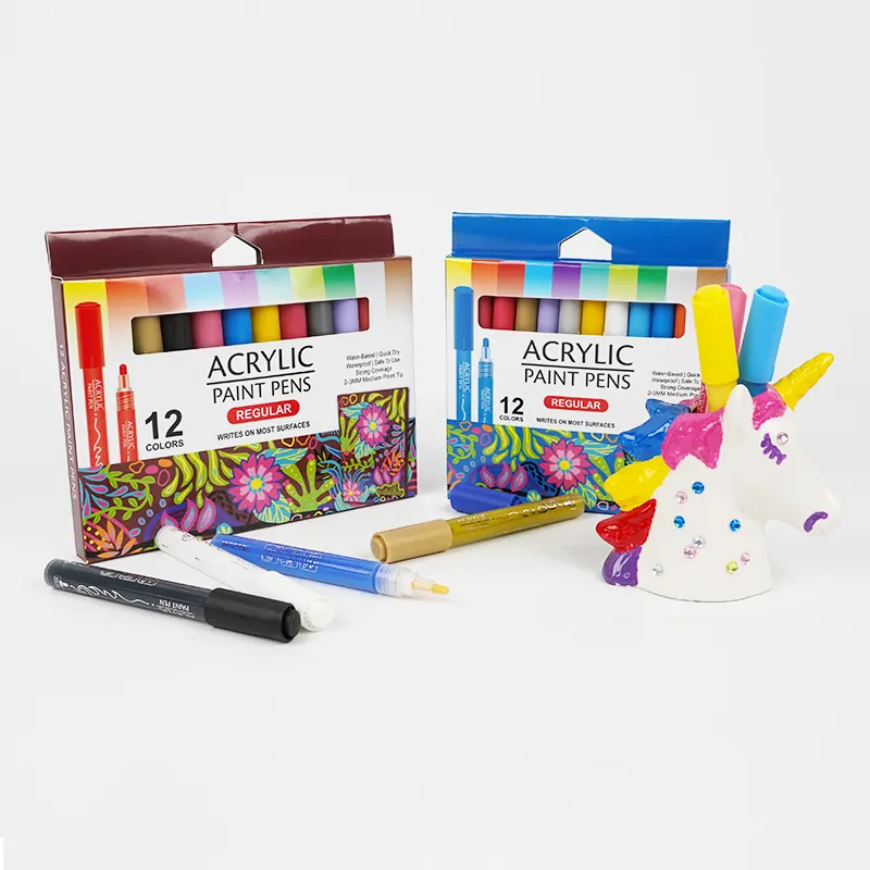 new product wide use wood fabric glass paper kids safe Art DIY Painting valve Acrylic Paint marker Pen