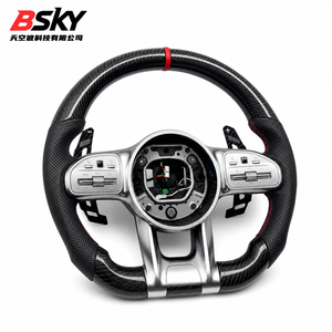 Volante Deportivo de Fibra de Carbono de Alta Calidad para <span class=keywords><strong>Mercedes</strong></span>-Benz C E S CLA <span class=keywords><strong>G</strong></span> <span class=keywords><strong>LA</strong></span> GLC GLE <span class=keywords><strong>G</strong></span> LS W205 W213 W222 W177, en Cuero - Product Image 4