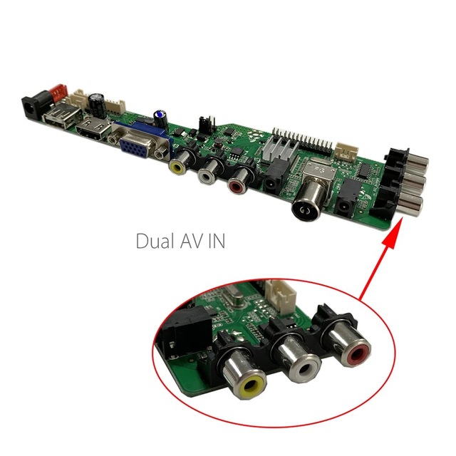 TV/PC/VGA/H DMI/USB +Keypad+ LVDS Cable V29 V59 MV56RUUL-Z1 V56 Universal LCD TV Controller Driver Board