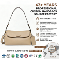 Sac à main élégant et structuré en cuir PU souple camel, style minimaliste, pour le bureau et le quotidien, chic, pour femme, personnalisable OEM