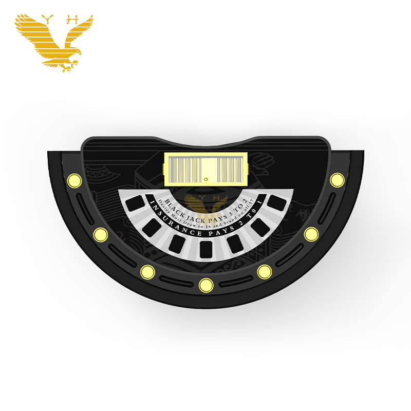 Высококачественный огнестойкий деревянный игровой стол YH, Овальный покерный стол Blackjack с лотком для чипов