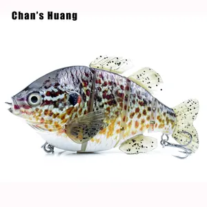 Chan's Huang 4.72INCH 62.5G 4 Segmented Crank Hard Body Lure 3D Eyes Artificial Fishing Lures Tilapia Bait With Soft Fins Tail