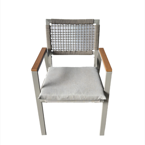 Set da pranzo con struttura in acciaio <span class=keywords><strong>per</strong></span> Veranda e giardino, bracciolo in legno, <span class=keywords><strong>mobili</strong></span> da esterno, balcone, cortile - Product Image 2