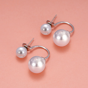 Orecchini Minimalisti con Perle Finte Stile Coreano Eleganti Orecchini a Perno per Donna Uso Quotidiano Regalo - Product Image 5
