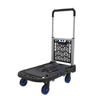 Nouveau Chariot Utilitaire Pliant Breveté 2026, Châssis PP, Plateforme Pliable OEM, Roues Silencieuses Durables de 4 Pouces, Chariot à Main Portable pour la Maison