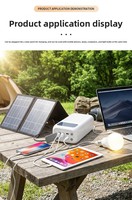 Batterie solaire portable 100W à charge rapide 24000mAh LiFePO4 avec chargeur solaire LED, station d'alimentation pour téléphone portable