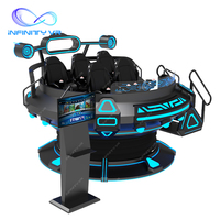 Simulador de Vuelo OVNI VR Inmersivo para 5 Jugadores 360 °   Plataforma Giratoria con Juegos de Disparos y Efectos Multisensoriales para FEC