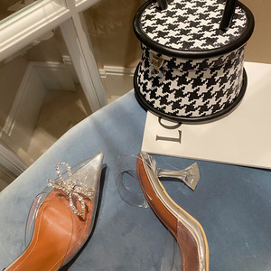 Nouvelles sandales d'été 2025 pour femmes à nœud, en PVC transparent, à talon haut et bout pointu, ajourées - Product Image 6