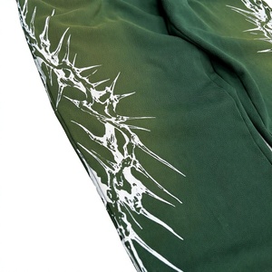 ZRROPS INDUSTRY Green <b>Jogger</b> Pants <b>White</b> Skulls Print Mid Waist Waterproof Elastic Full Length Stretch Knitted Fabric Spring - Product Image 5