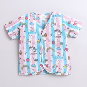 Polka Tots Soft Pure Cotton Media manga Jabla para niños, paquete de 3 Chaleco con estampado de moda para bebés recién nacidos, verano multicolor - Product Image 4
