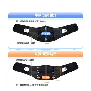 Ceinture de soutien lombaire réglable, respirante, génératrice de chaleur, pour hommes et femmes, soulagement des douleurs dorsales, protection de la taille - Product Image 1
