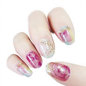 Autocollants pour ongles en film polonais style chinois rétro, à couverture complète, avec paillettes dorées et dégradé, pour femmes, vente en gros du fabricant Yas Y C Model - Product Image 1