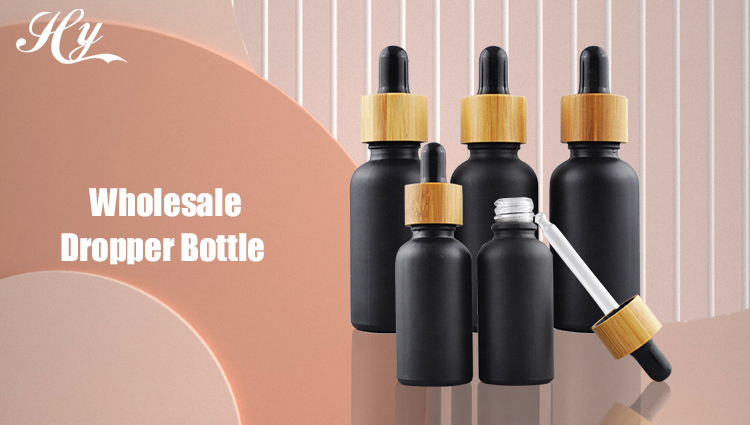 Various Sizes 5ml 10ml 15ml 20ml 30ml 50ml 100ml Empty Essential Oil Matte Black Frosted Glass Dropper Bottle