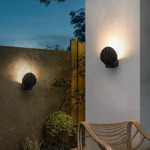 SKD Sunsir Lámpara de pared de concha de mar al aire libre Estilo simple Luz de pared interior IP65 Aplique de pared de jardín - Product Image 5