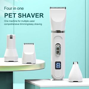 Ensemble de toilettage et de soins pour animaux 4-en-1 Rasoir à poils d'animaux à faible bruit Tondeuse rechargeable sans fil pour chiens - Product Image 5