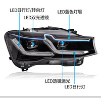 Ensemble de phares LED pour BMW X3 F25 2010-2016 X4 F26 2013-2018, feux de jour blancs en forme de L, mise à niveau des phares