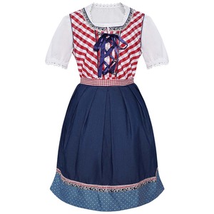 Costume de serveuse de <span class=keywords><strong>bar</strong></span> à l'écosaisse écossaise rouge pour femmes, pour fête à thème, festival de la bière allemand, cosplay de serveuse de bière <span class=keywords><strong>TRAD</strong></span>-006 - Product Image 4