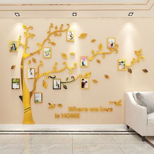 Autocollants muraux 3D en acrylique effet miroir pour cadre photo d'arbre, décoration murale pour canapé et fond TV, autocollants DIY pour cadre photo familial - Product Image 4