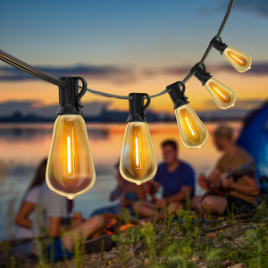 ST38 High-voltage Dimmable 100FT Outdoor <b>String</b> Lights Waterproof IP65 Pendant for Exterior Porch <b>Garden</b> Backyard Cafe PVC 2700K - Product Image 3