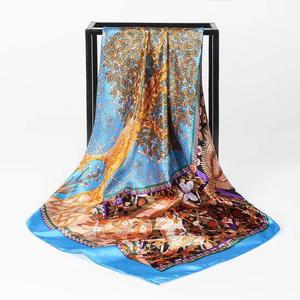 <span class=keywords><strong>Chic</strong></span> 2025 Polyester Imitation Soie Écharpe Floral Imprimé Écharpe Personnalisée pour La Mode Dame Hommes Partie Porter Boîte Cadeau Emballage - Product Image 4