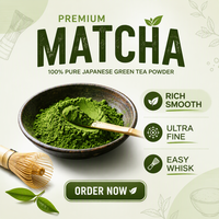 Poudre de Matcha de Qualité Cérémonielle en Gros pour Marque Privée – Sac en Vrac |   pour la pâtisserie et la crème glacée |   Certifié USDA EU Kosher Halal |   Étain