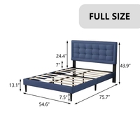 Ensemble de meubles de chambre et de salon en métal au design élégant et moderne, avec cadre de lit plateforme incurvé rembourré, base de lit double/grand lit avec rangement