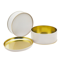 Boîte en métal ronde brillante argentée de qualité alimentaire, personnalisée, pour gâteaux, biscuits et chocolats, idéale pour la promotion