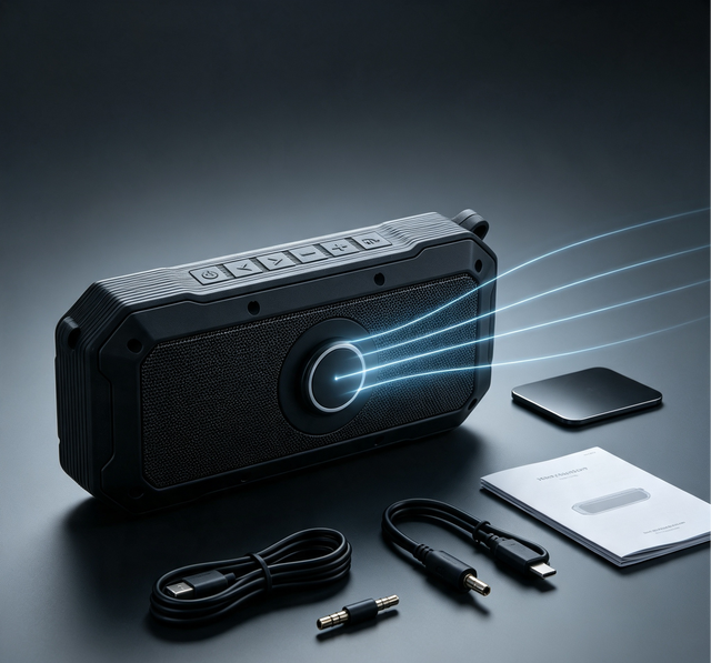 IPX6 Waterproof Magnetic Speaker, 5W*2 Dual Speaker Wireless Speaker, Aux in & Handsfree Call for Outdoor