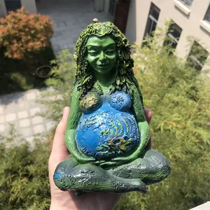 塑料材料地球母亲艺术雕像花园装饰雕像地球母亲女神雕像装饰