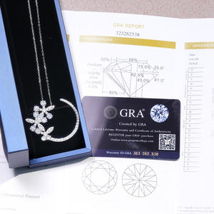 สร้อยคอเงินแท้ 925 ชุบทอง 18K ประดับเพชรโมอิสซาไนต์ทรงกลม สำหรับผู้หญิง - Product Image 2