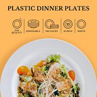 100 Assiettes jetables en plastique blanc de qualité supérieure de 10 pouces, idéales pour les fêtes, les mariages et les anniversaires