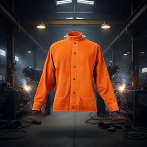 Chaqueta de Seguridad para Soldadura de Cuero, Talla L, Resistente a las Llamas, Protección Térmica 600C, Ropa de Protección Contra Incendios - Product Image 2