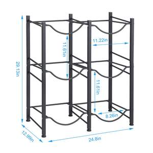Hochleistungs-3-Lagen-Wasserspender-Schaufelregal 5-Gallonen-Metall-Lagerregal für <span class=keywords><strong>6</strong></span> Fässer Display-<span class=keywords><strong>Rack</strong></span> für Wasser flaschen 600D - Product Image 6