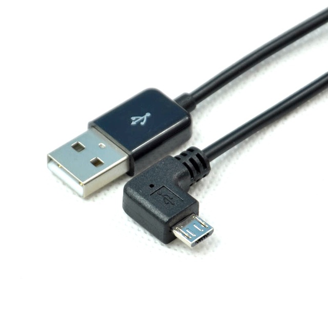 Customized L-Shaped Right Angle USB to Micro USB Charging Cable Pure Copper with Braid Shielding Stock Computer Accessory