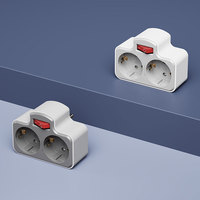 Prise murale électrique Pheiyon Schuko avec interrupteur 2*16A 250V, mise à la terre standard, rapport de test TUV, adaptateur 2 prises pour la maison